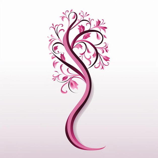 Delicate Pink Curves White Background