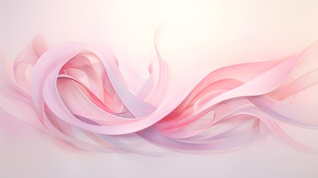 delicate pink ribbon swirling gracefully Breast Cancer Awareness