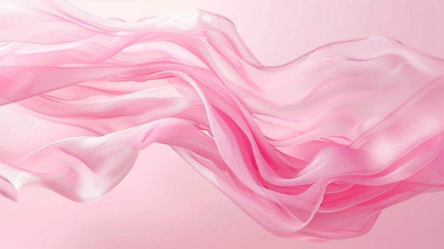 Delicate pink wavy background with fabric