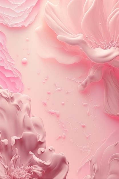Нежный романтический пастельно-розовый фон с красивыми цветами абстрактный свадебный фон ai создан