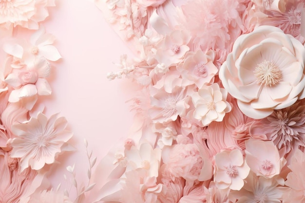 写真 美しい花と ⁇ 細なロマンチックなパステルピンクの背景 抽象的な結婚式の背景