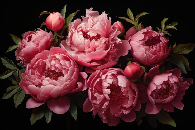 Delicate Rose wine peonies Generate AI