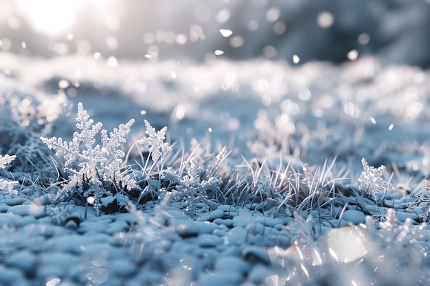 Delicate sneeuwvlokken vallen op ijskoude ochtenden.