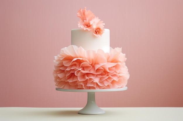 Delicate Sugar Ruffle Wedding Cakes