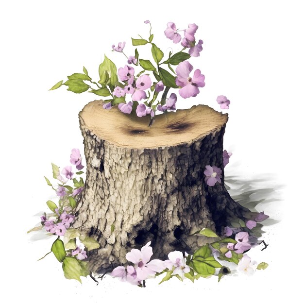 Delicate tree trunk blossom clipart digital download for art crafts decor