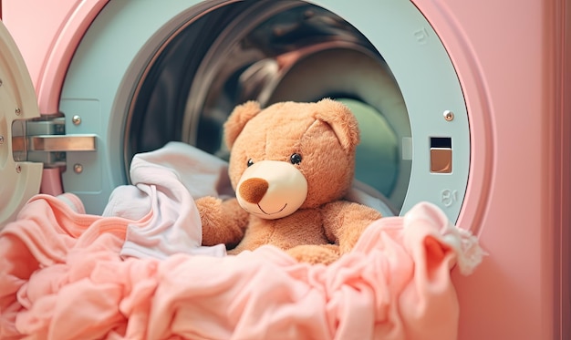 delicate washing soft toys soft toy falling out of a washing machine fluffy toy in the washing