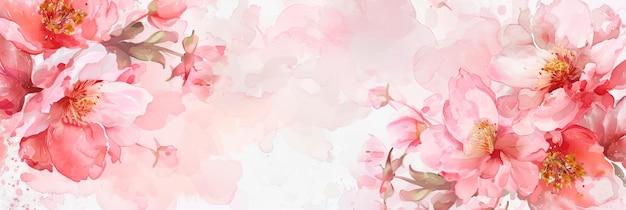 Photo delicate watercolor background with elegant peonies on a floral theme generative ai