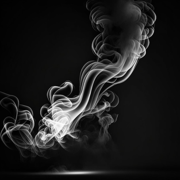 Delicate white cigarette smoke movement on black backdrop