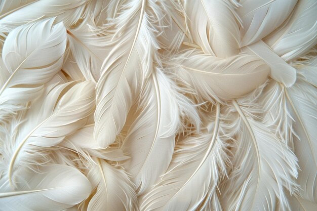 Delicate White Feather Texture Background