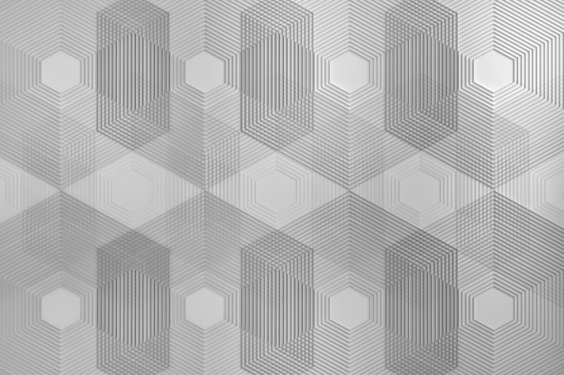 Delicate white pattern with geometric repetitive shapes lines polygons hexagons