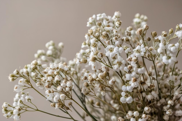 Foto delicate witte baby's adem bloemen