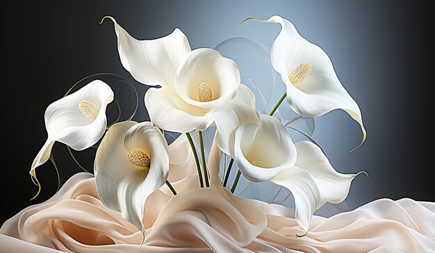 Delicate witte bloemen voor dromerige decoratie gegenereerd door AI