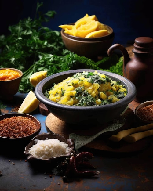 Delicious Acaraj brazilian food dish with dark studio background