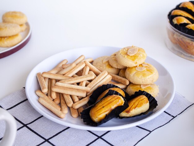 Delicious Almond and Nastar Cookies Indonesian Snack for Eid Al Fitr