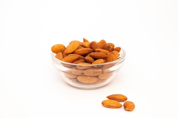 Delicious almond nut raw piece for vegan Almond full macro shoot nuts healthy food ingredient