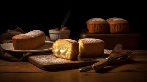 Foto delicious and fluffy twinkies met romige vulling gerenative ai