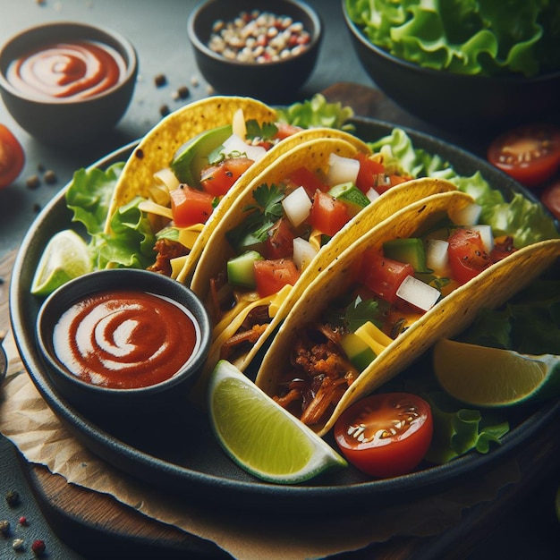 Delicious appearance tacos for social media banner and poster