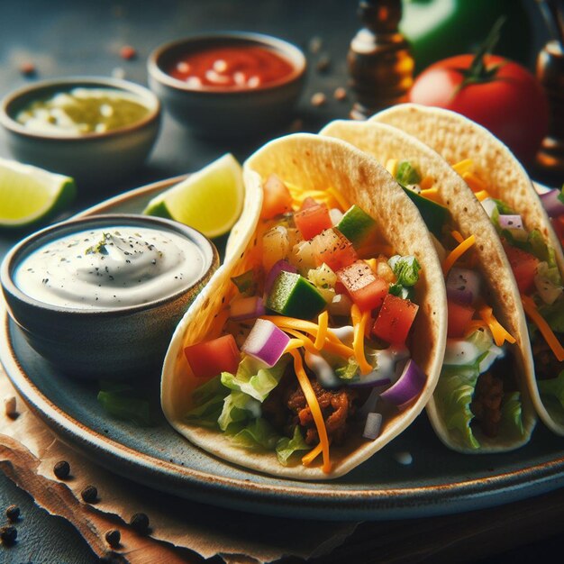 Delicious appearance tacos for social media banner