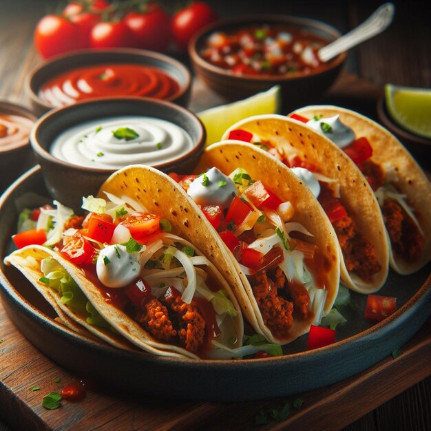 Delicious appearance tacos for social media banner