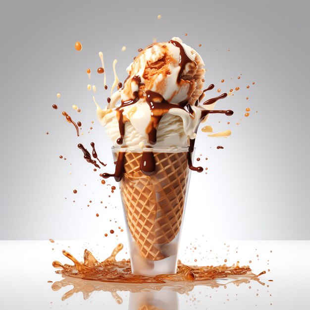 알록달록 녹는 아이스크림과 함께 맛있고 식욕을 돋우는 아이스크림