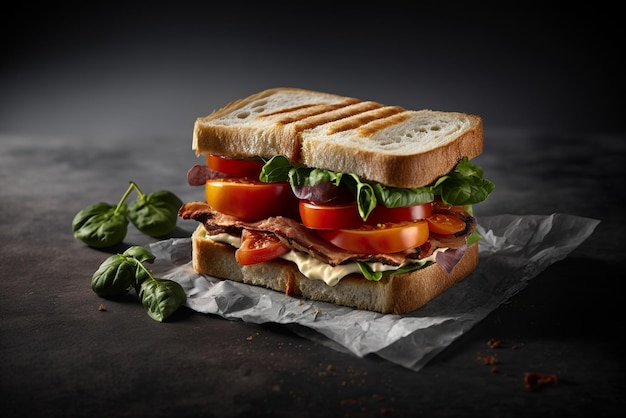 Delicious and Appetizing Product Photography of BLT Sandwich