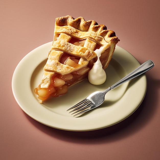 A delicious apple pie in plate