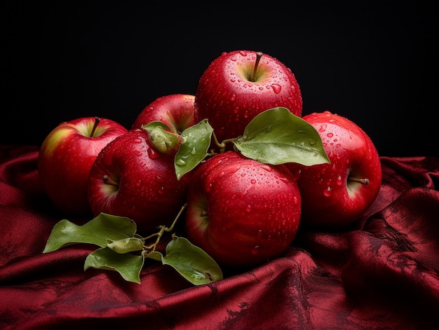 Delicious apples in studio