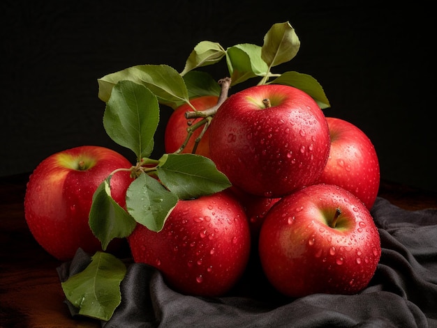 Delicious apples in studio