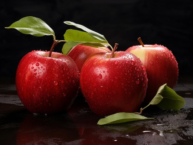 Delicious apples in studio