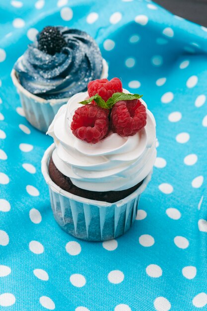 Delicious Assortment of Beautiful Cupcakes close up