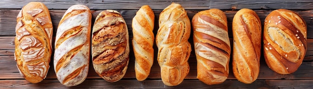 A delicious assortment of freshly baked bread including baguettes