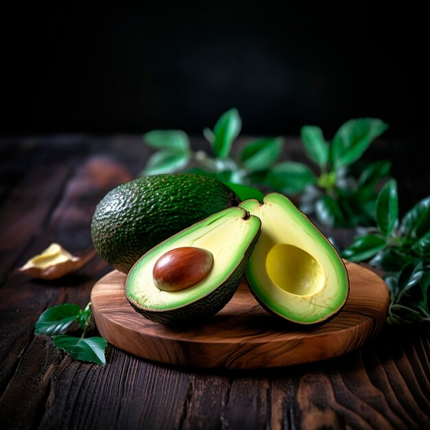 Foto deliziosi avocado su una superficie di legno