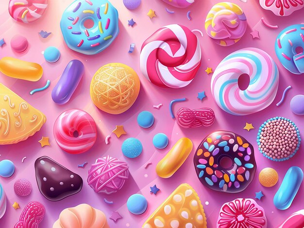 Photo delicious background candy food illustration tasty sugar