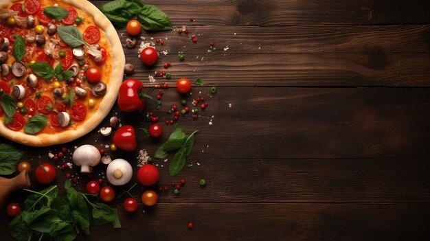 Photo delicious background pizza food photograph