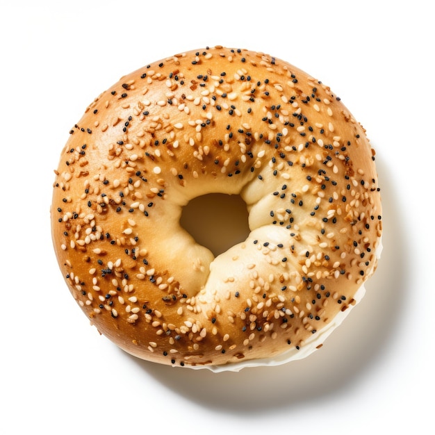 delicious bagel top view