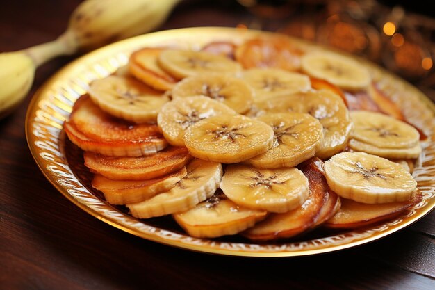 Delicious baked banana slices