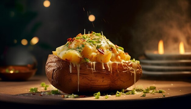 맛있는 구운 감자 광고 사진 촬영 상업 사진