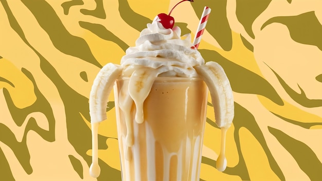 Photo delicious banana milkshake