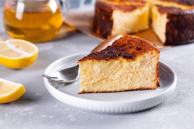 Delicious basque burnt cheesecake dessert