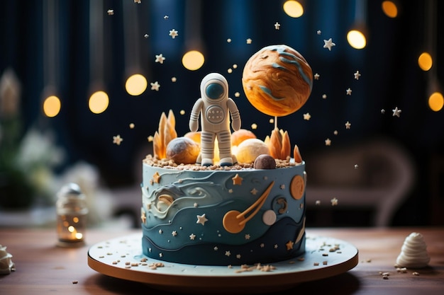 Delicious and beautiful space style cake for a boy or a man