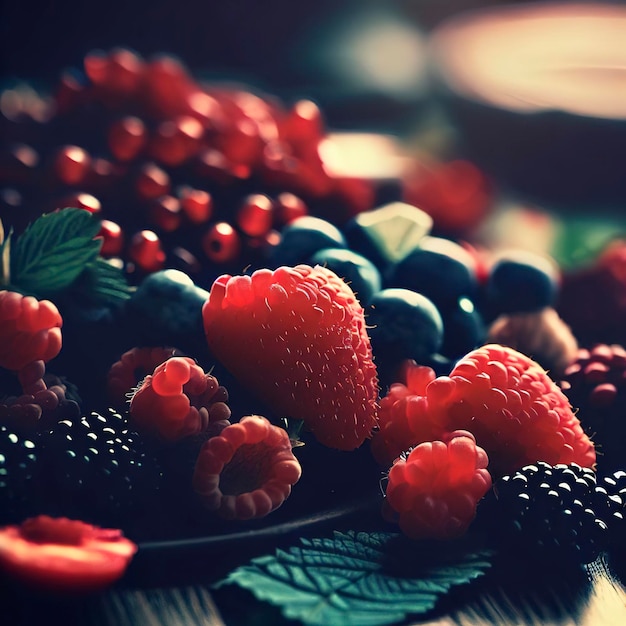 Delicious berries on the table