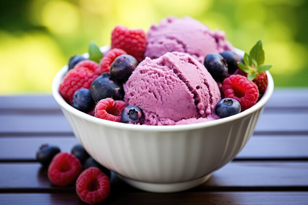 Delicious berry gelato sweet treat to savor on chilly day