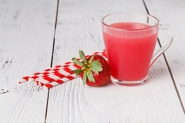 Delicious berry mousse with strawberry