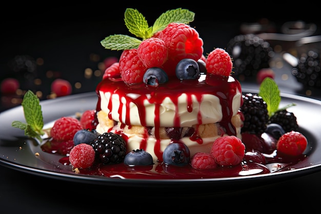 Delicious Berry Pavlova on Plate