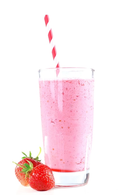 Delicious berry smoothie isolated on white