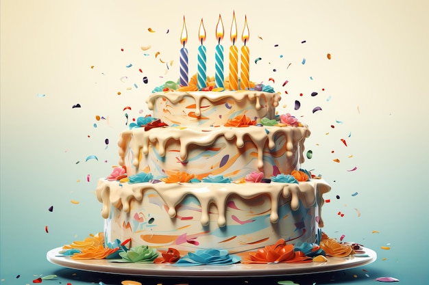 Вкусный торт на светлом фоне идеально подходит для празднования и поздравления.