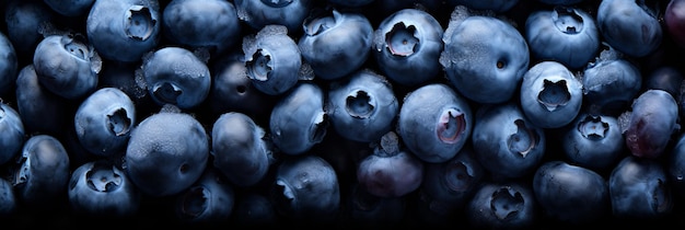 Delicious blueberry background banner fresh organic berries for food marketing and design projects