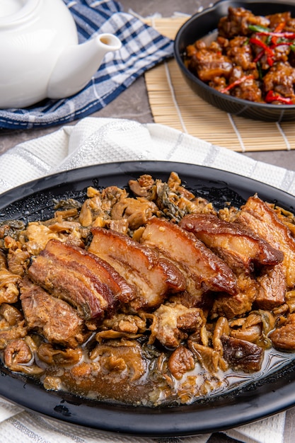 Delicious Braised pork belly or khau bak 

Khau bak is Chinese traditional cuisine