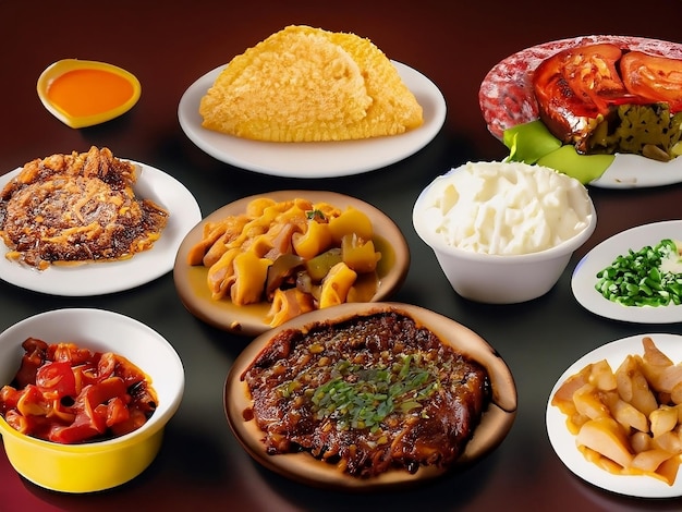 맛있는 브라질 음식 구색 AI의 사진
