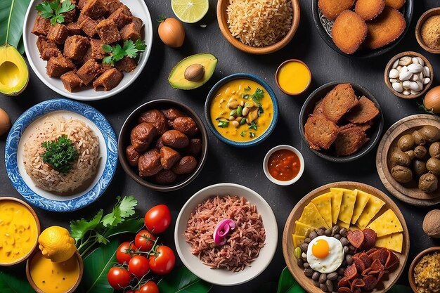 Photo delicious brazilian food assortment